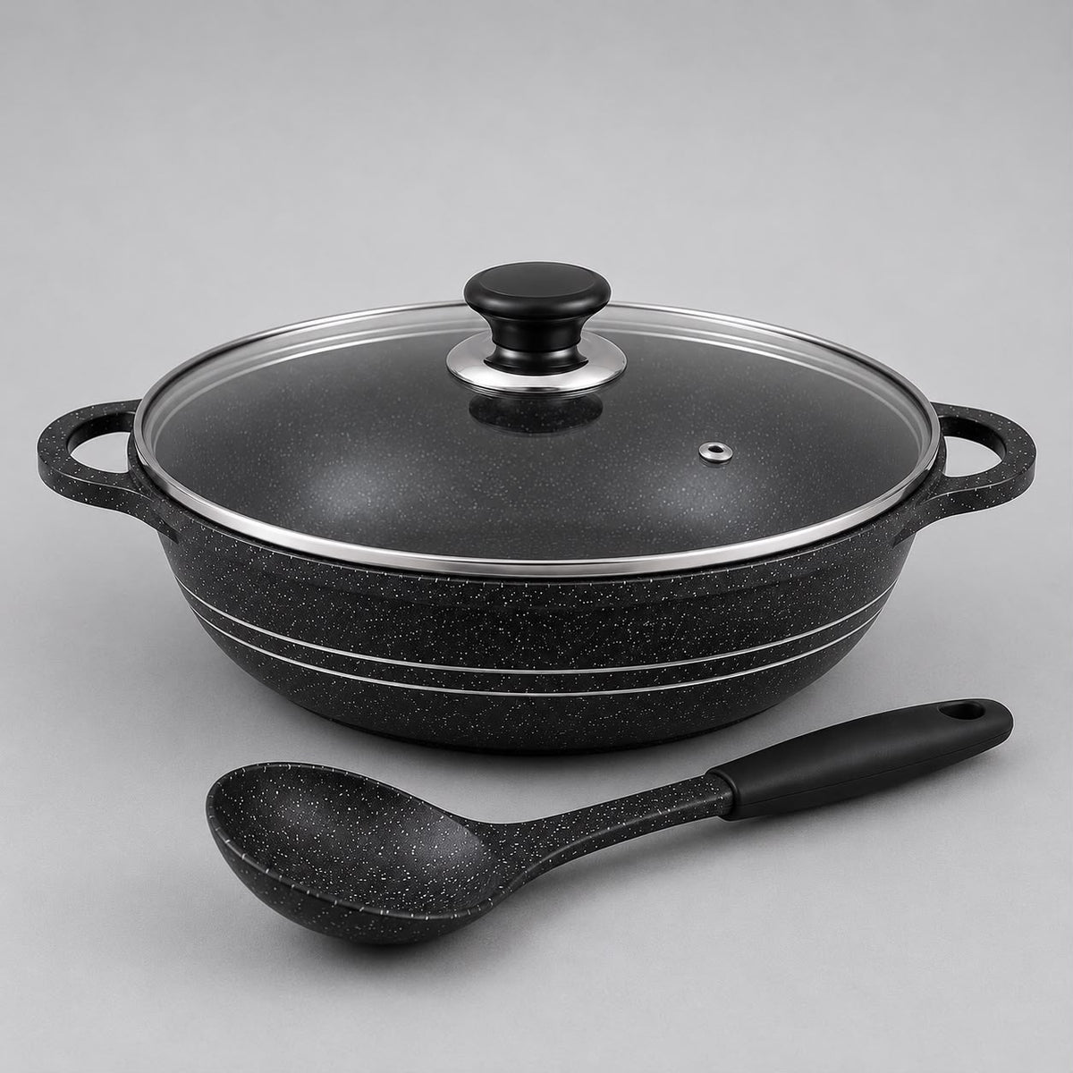 Sonex Cooking Wok with Glass Lid 31 CM