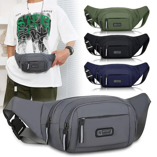Men's Large Capacity Fitness Waist Pack Portable Anti Theft Ultra Thin Small Chest Bag Sports Outdoor Leisure Running Waist Bag