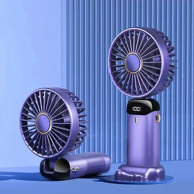 Portable Rechargeable Mini Fan with LED Display &  Speed Control
