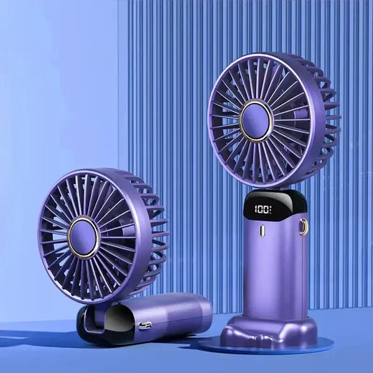 Portable Rechargeable Mini Fan with LED Display &  Speed Control