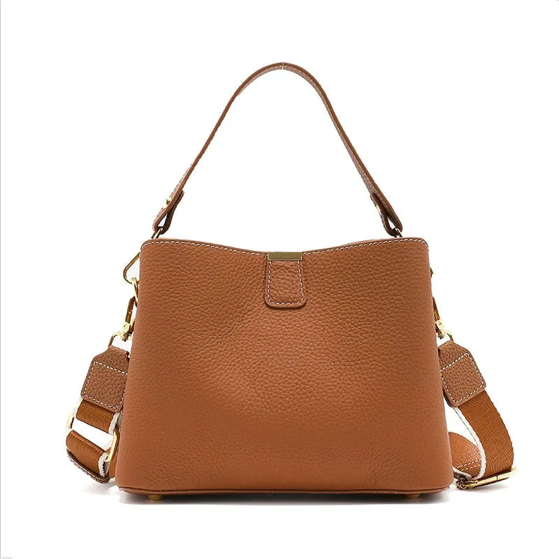 Women’s Retro Soft Leather Bucket Bag
