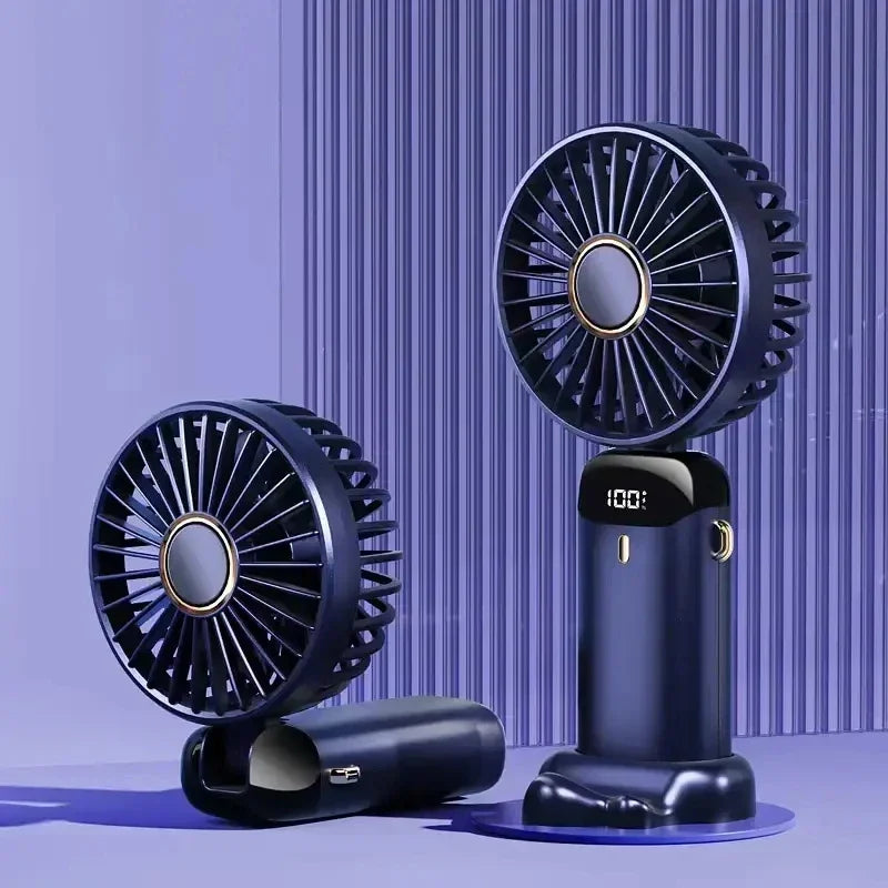 Portable Rechargeable Mini Fan with LED Display &  Speed Control