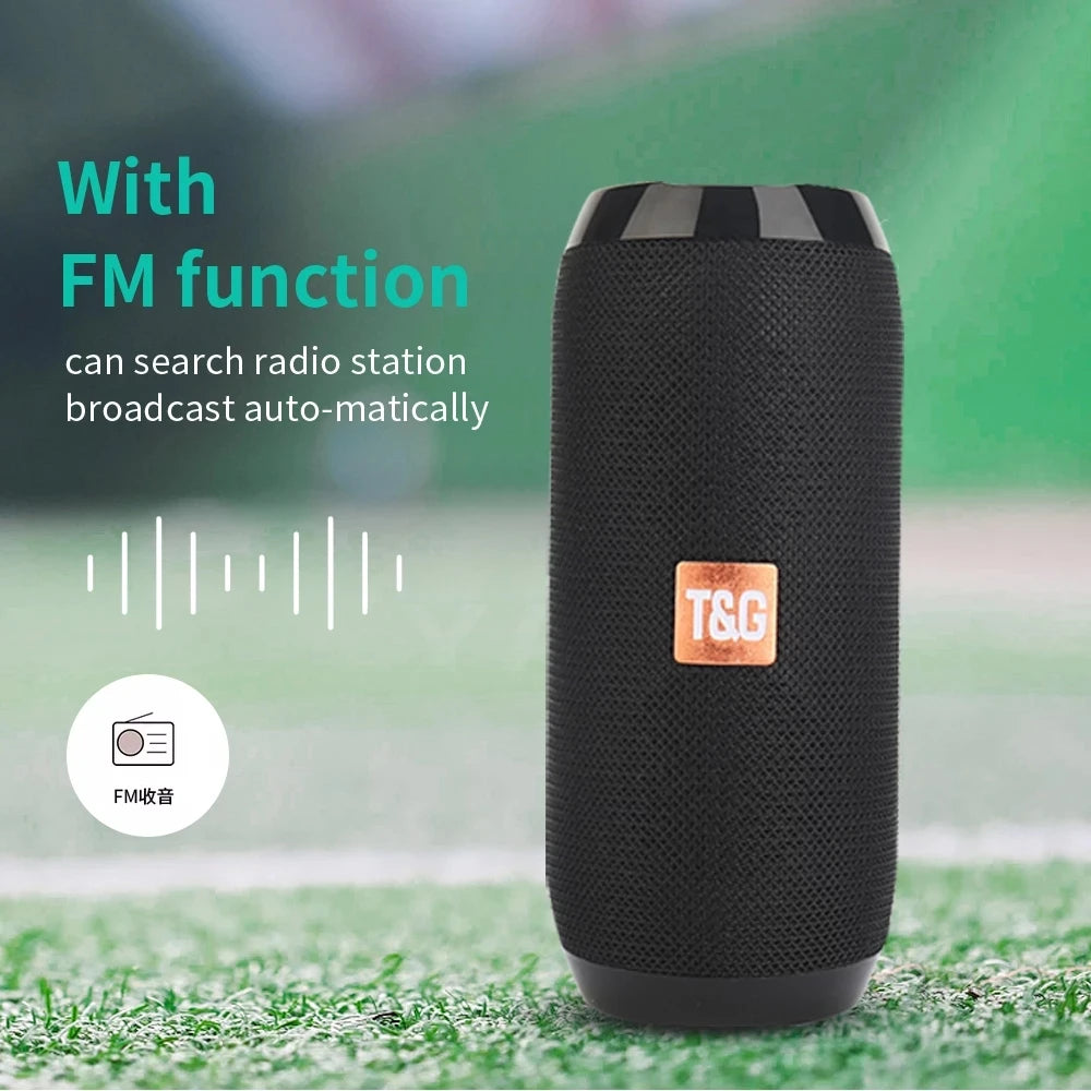 Wireless Portable Bluetooth Speaker with FM Radio & Deep Bass Sound