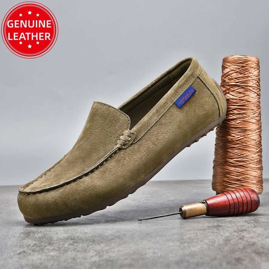 Men's Genuine Leather Slip-On Loafers