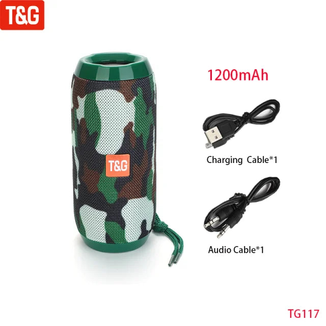Wireless Portable Bluetooth Speaker with FM Radio & Deep Bass Sound