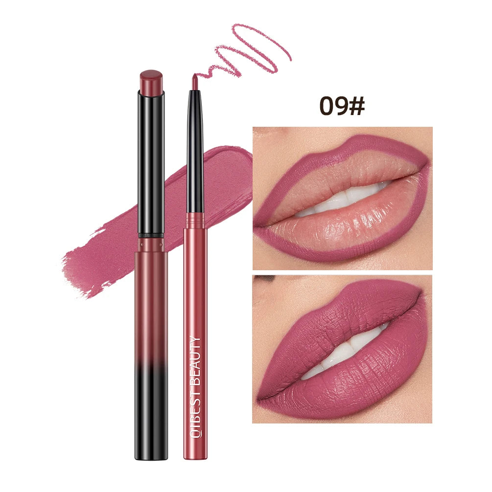 QIBEST Matte Nude Lip Liner Pencil Long-Lasting Lip Makeup