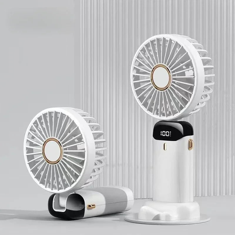 Portable Rechargeable Mini Fan with LED Display &  Speed Control