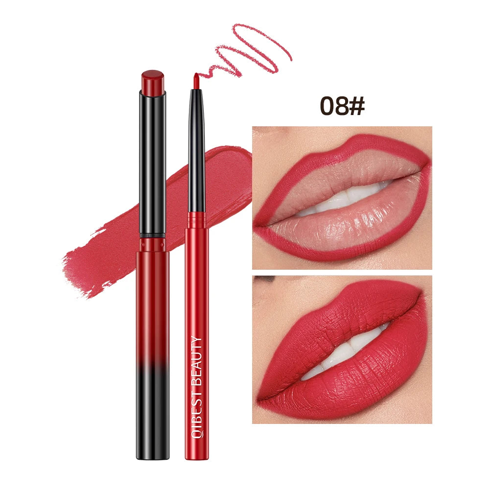 QIBEST Matte Nude Lip Liner Pencil Long-Lasting Lip Makeup