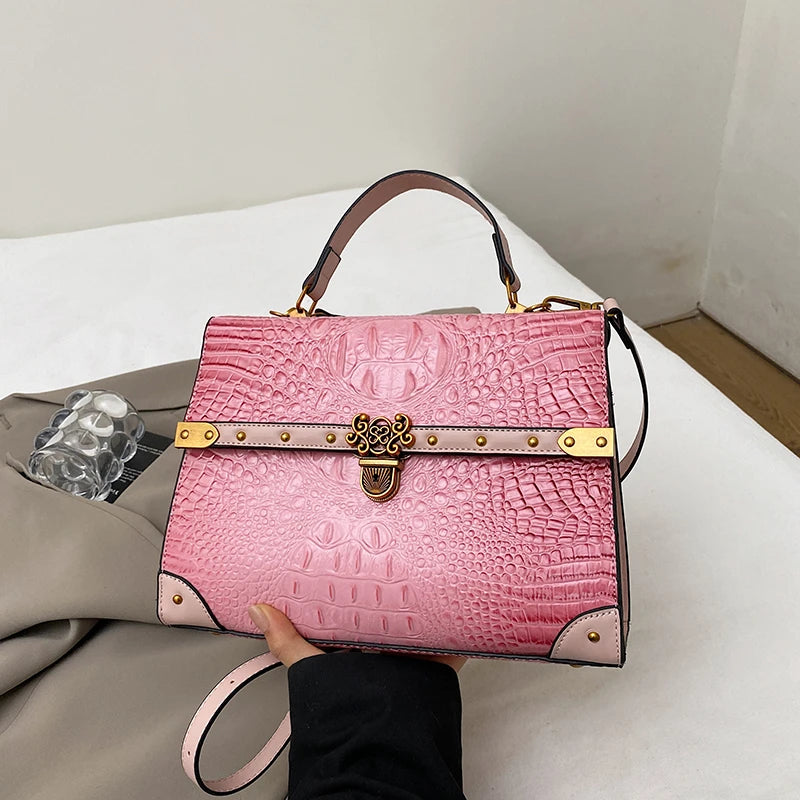 Luxury Purple PU Crossbody Bag