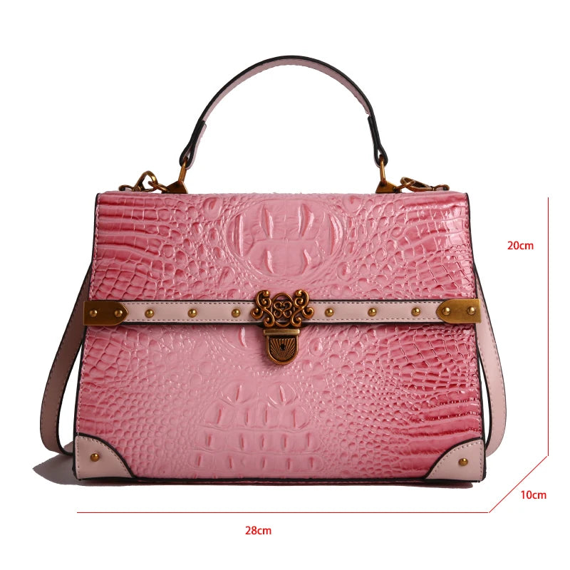 Luxury Purple PU Crossbody Bag