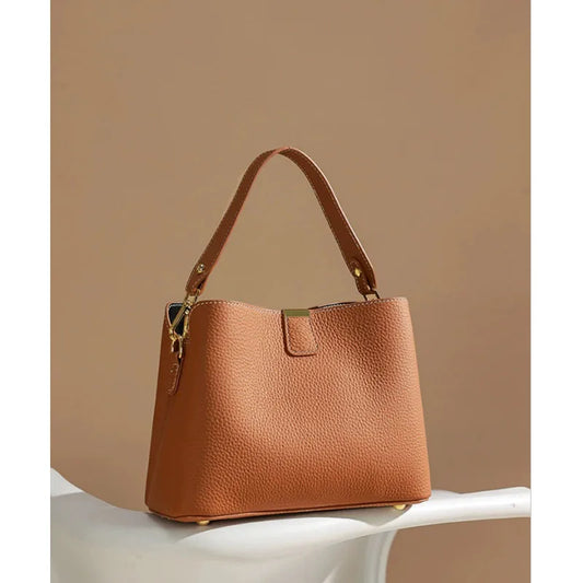 Women’s Retro Soft Leather Bucket Bag