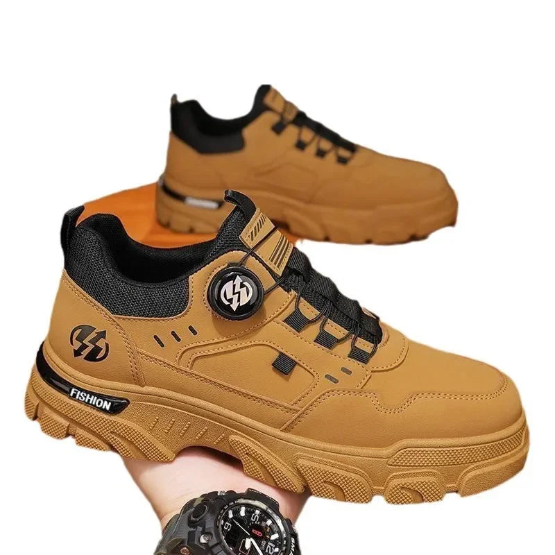 Men's Casual Leather Sneakers Comfortable Platform Shoes
