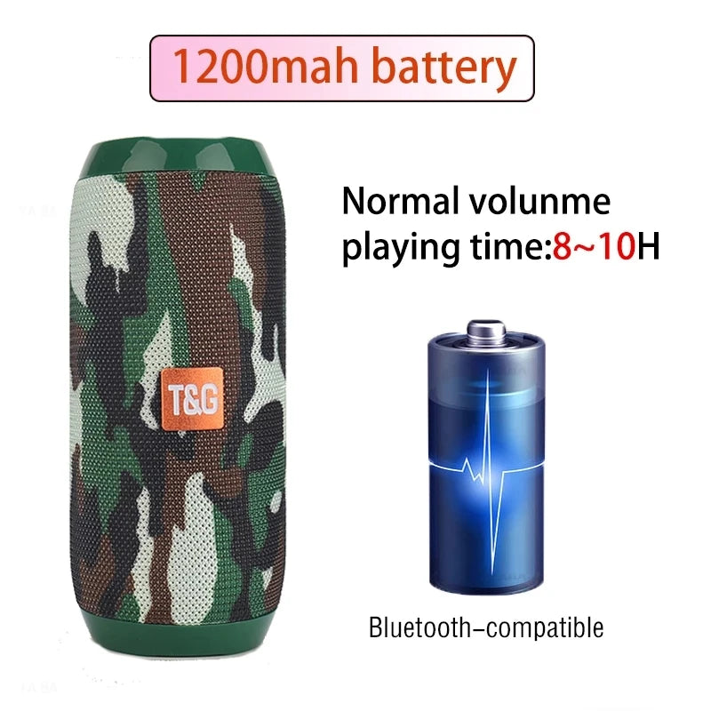 Wireless Portable Bluetooth Speaker with FM Radio & Deep Bass Sound