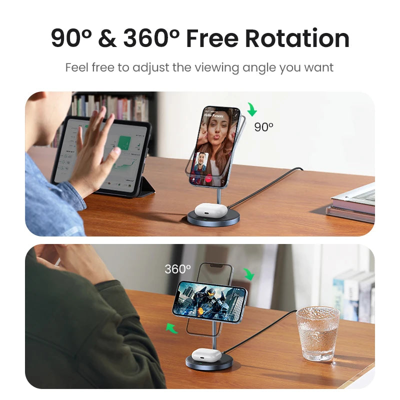 UGREEN Qi2 2-in-1 Magnetic Wireless Charging Stand