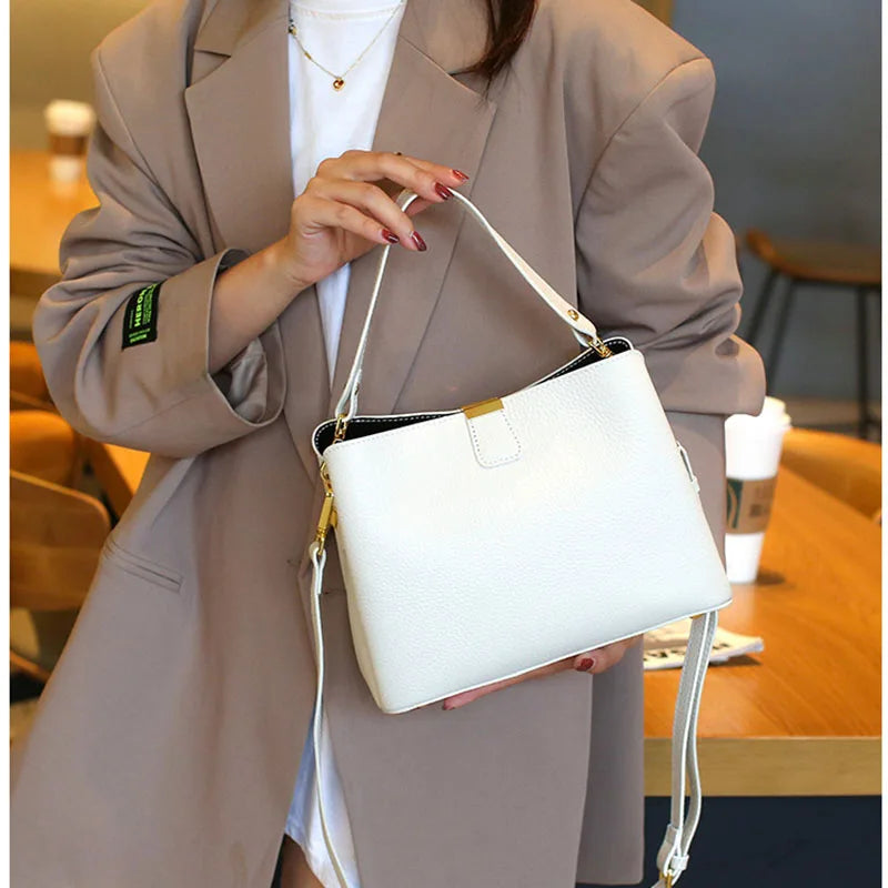 Women’s Retro Soft Leather Bucket Bag