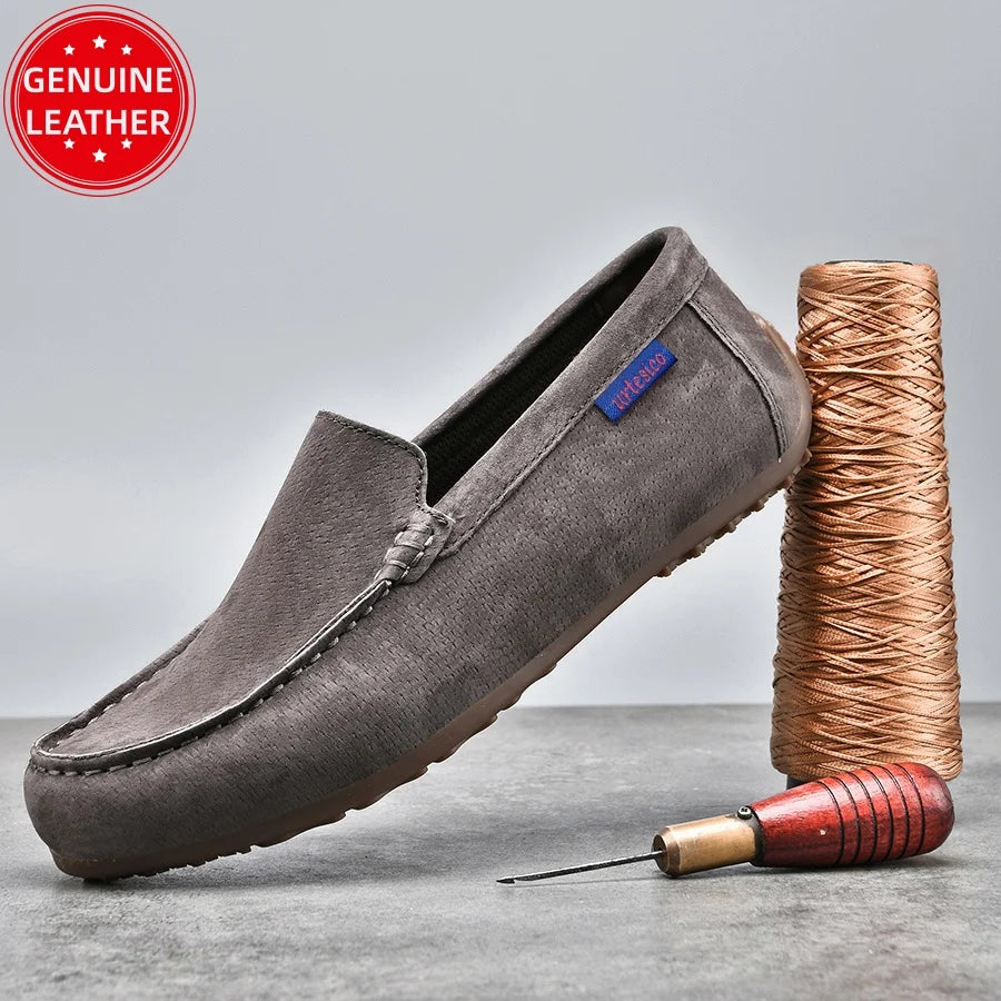 Men's Genuine Leather Slip-On Loafers