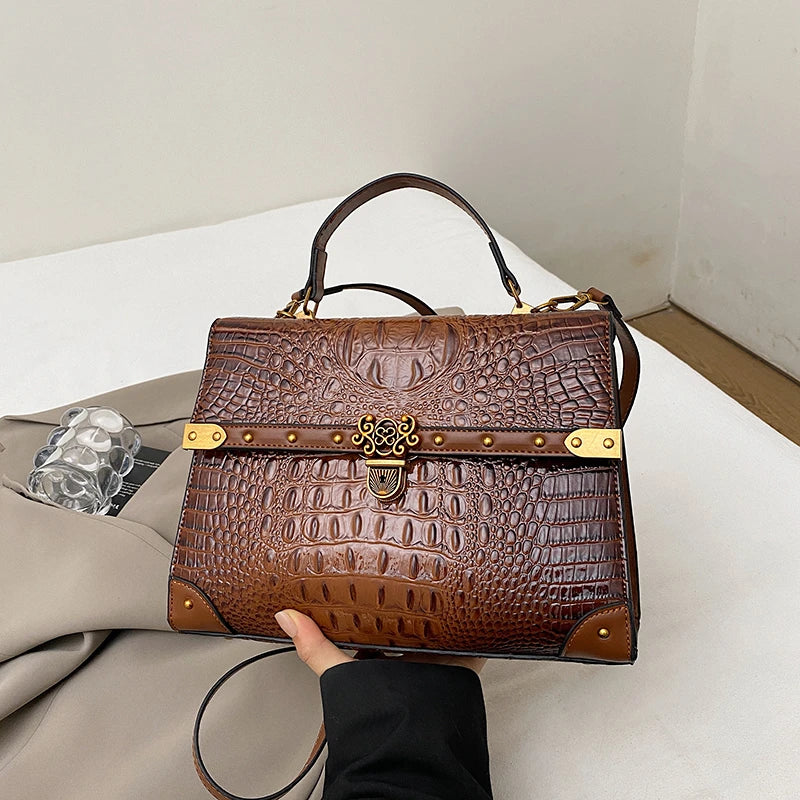 Luxury Purple PU Crossbody Bag