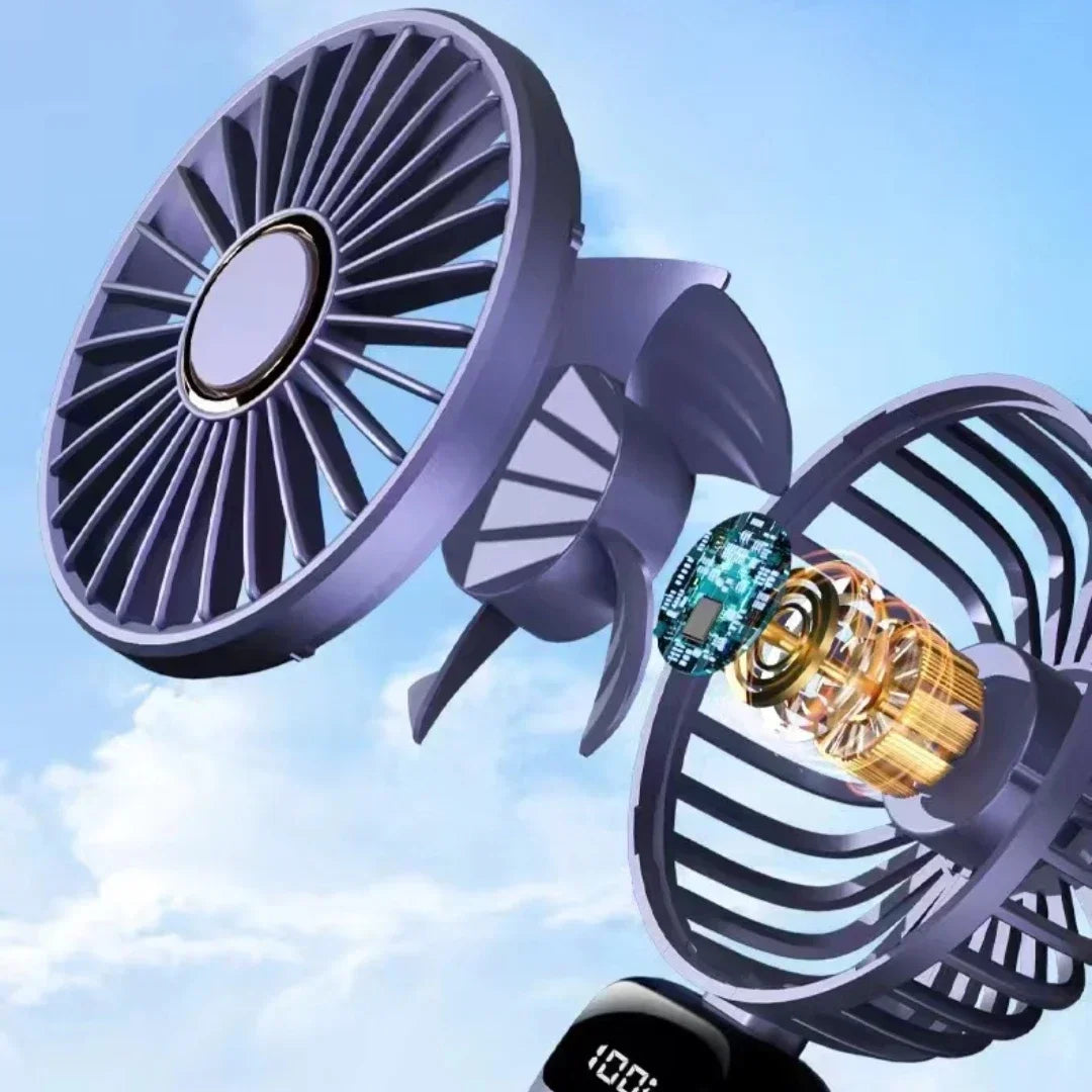 Portable Rechargeable Mini Fan with LED Display &  Speed Control