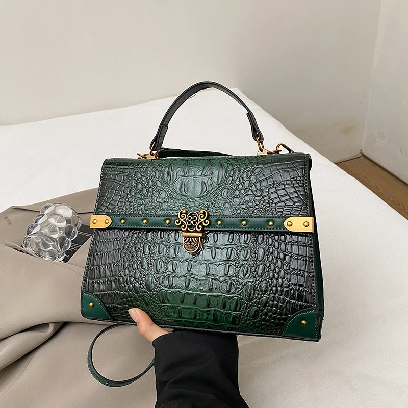 Luxury Purple PU Crossbody Bag