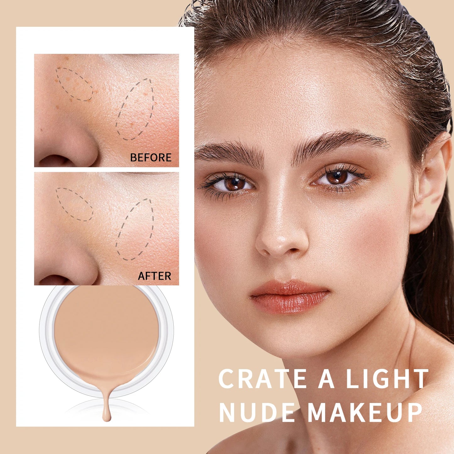Waterproof Full Coverage Concealer Cream