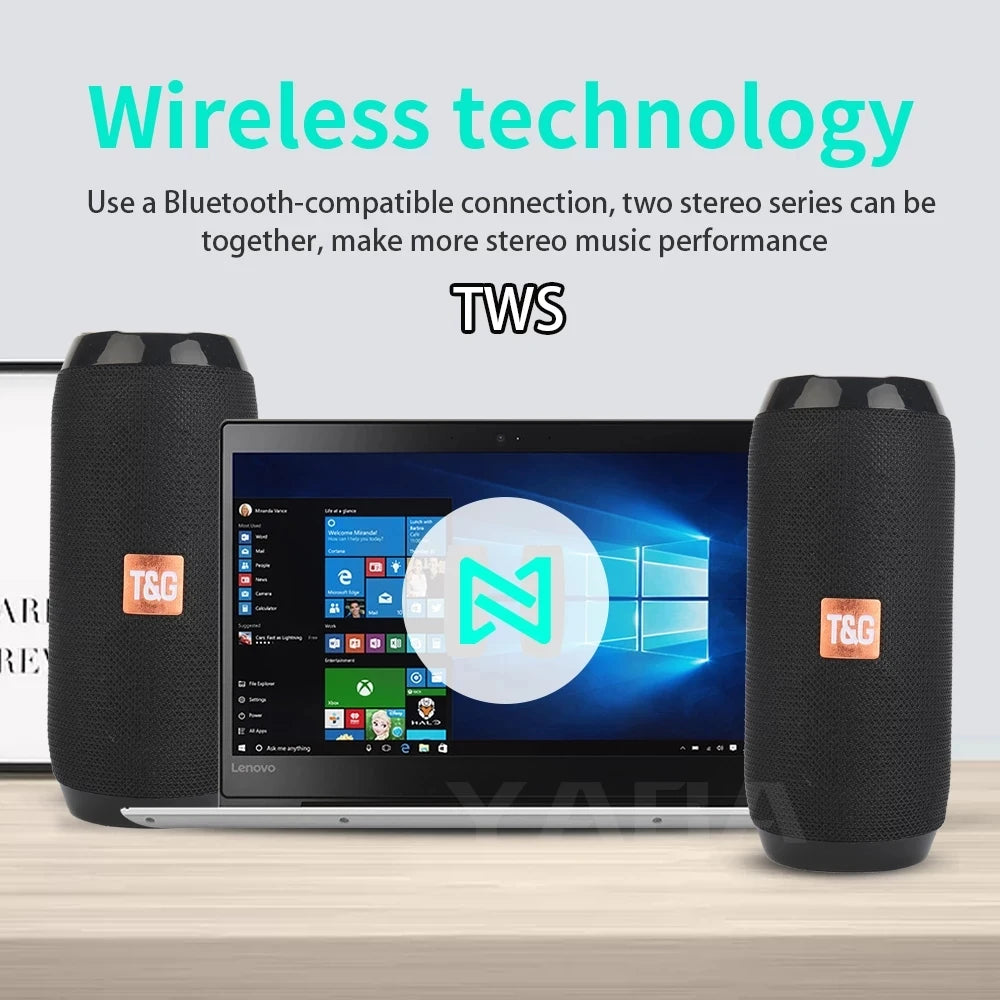 Wireless Portable Bluetooth Speaker with FM Radio & Deep Bass Sound