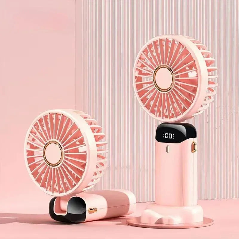 Portable Rechargeable Mini Fan with LED Display &  Speed Control