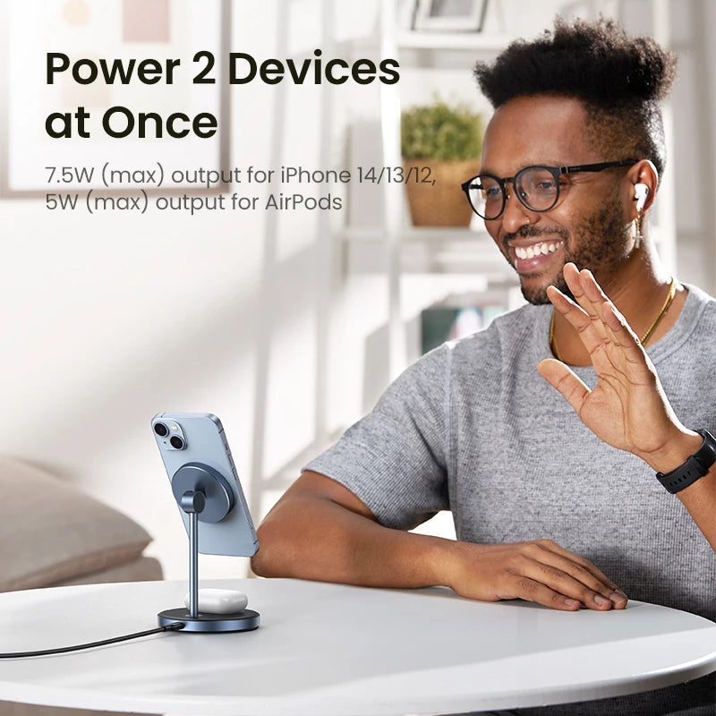 UGREEN Qi2 2-in-1 Magnetic Wireless Charging Stand
