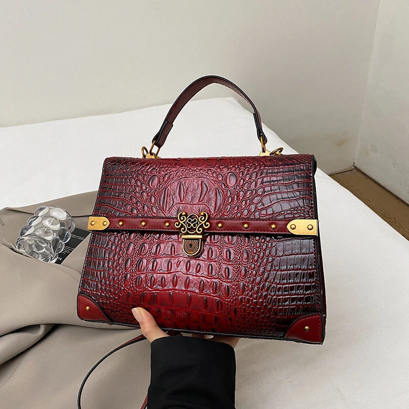 Luxury Purple PU Crossbody Bag