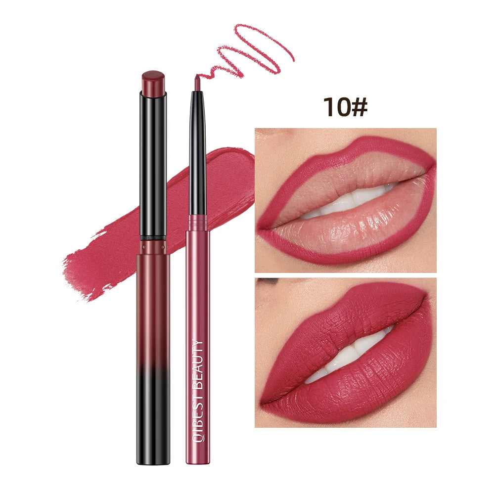 QIBEST Matte Nude Lip Liner Pencil Long-Lasting Lip Makeup