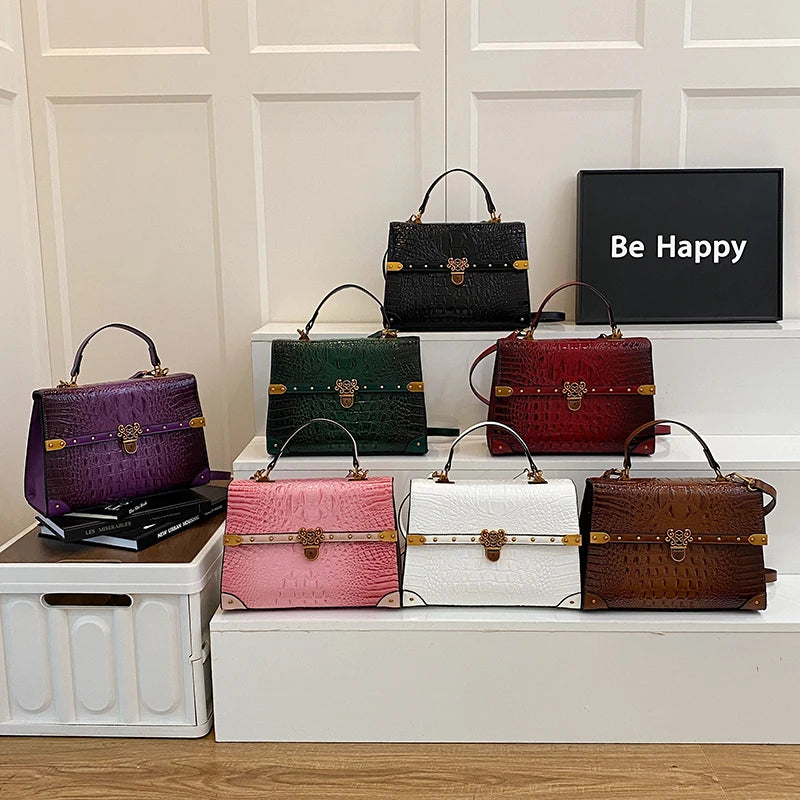Luxury Purple PU Crossbody Bag