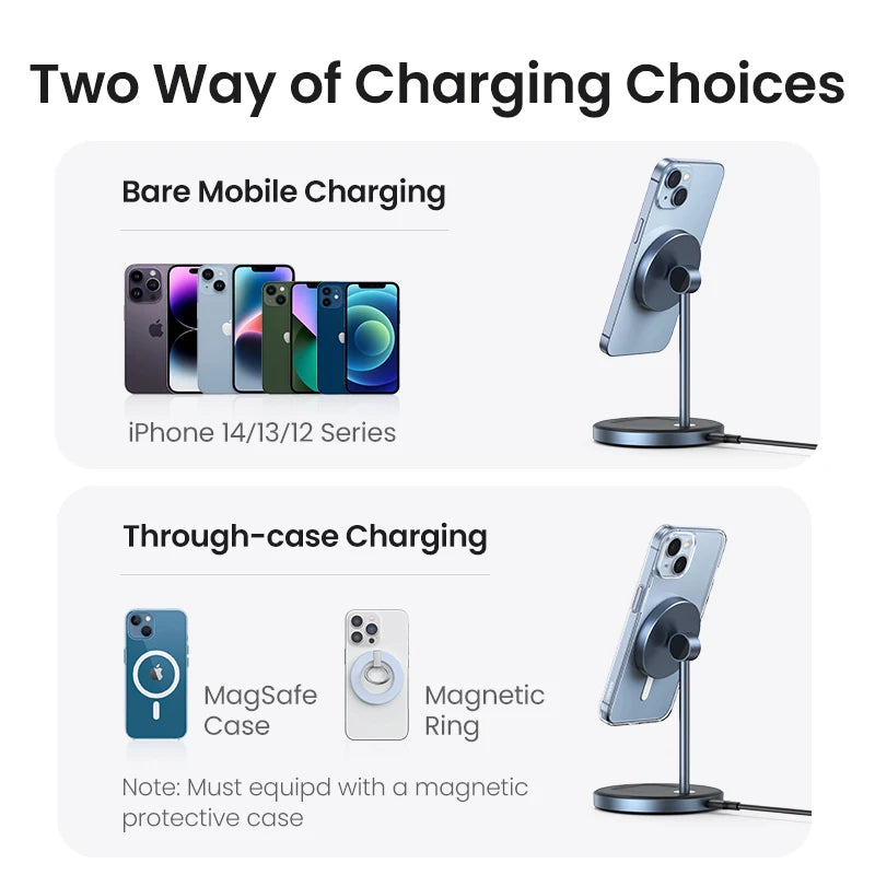 UGREEN Qi2 2-in-1 Magnetic Wireless Charging Stand