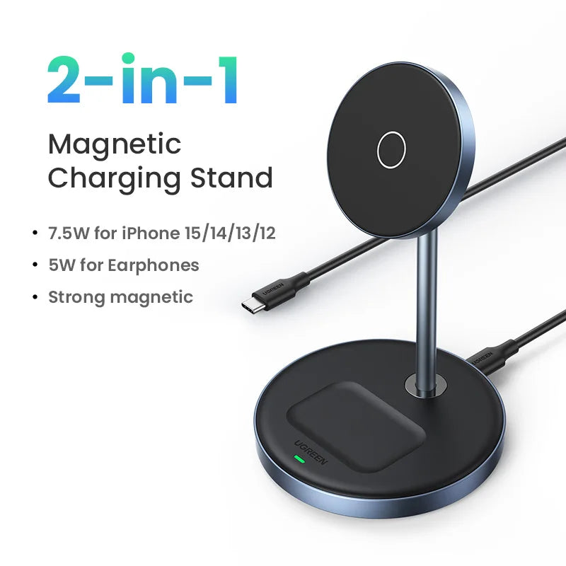 UGREEN Qi2 2-in-1 Magnetic Wireless Charging Stand