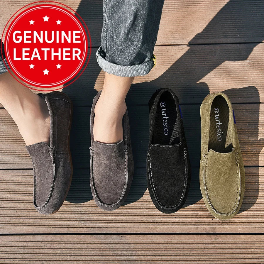 Men's Genuine Leather Slip-On Loafers