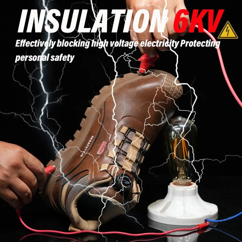 Men's 6KV Insulated Safety Work Shoes Anti-Slip Breathable Footwear