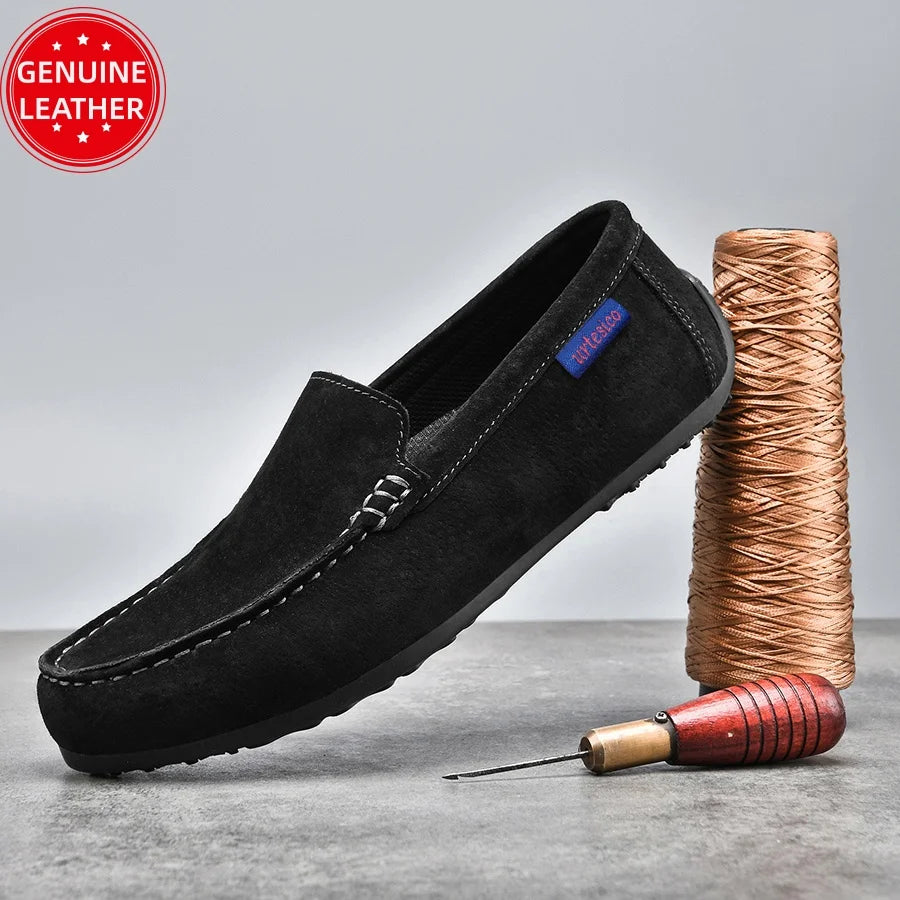 Men's Genuine Leather Slip-On Loafers