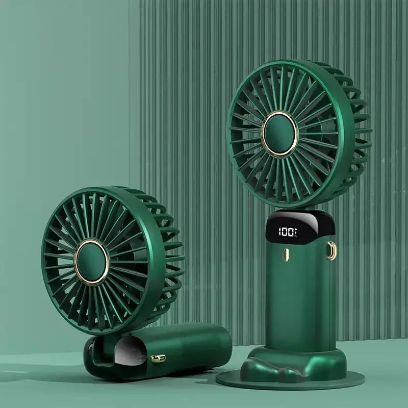 Portable Rechargeable Mini Fan with LED Display &  Speed Control